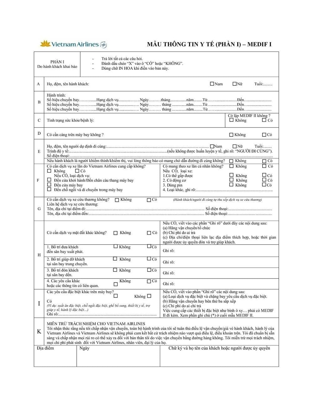 Phụ nữ mang thai cần điền biểu mẫu MEDIF theo quy định của từng h&atilde;ng h&agrave;ng kh&ocirc;ng trước khi l&ecirc;n m&aacute;y bay